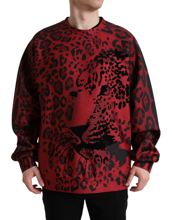 Elegante maglione pullover con stampa leopardata