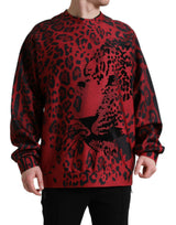 Elegante suéter de pullo de estampado de leopardo