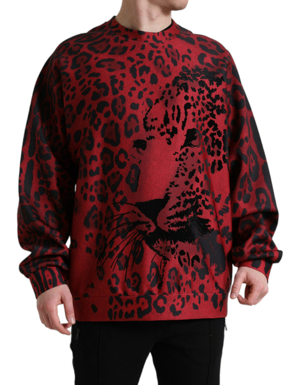 Elegante maglione pullover con stampa leopardata