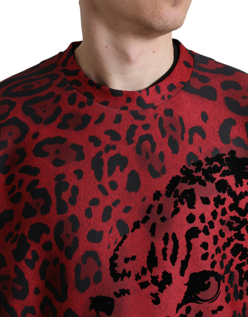 Elegante maglione pullover con stampa leopardata