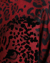 Elegante maglione pullover con stampa leopardata