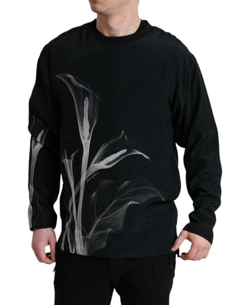 Floral Silk Crew Neck πουλόβερ