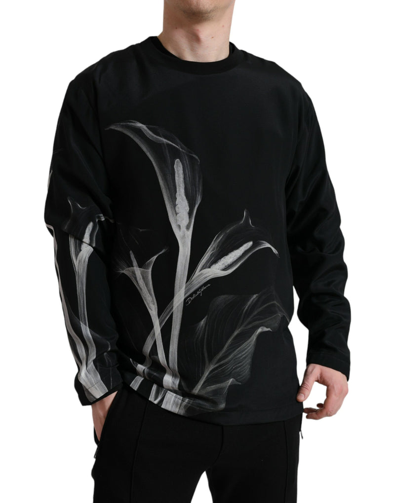 Floral Silk Crew Neck πουλόβερ