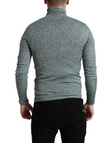 Eleganter grüner Rollkragenpullover -Pullover