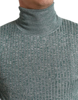 Eleganter grüner Rollkragenpullover -Pullover