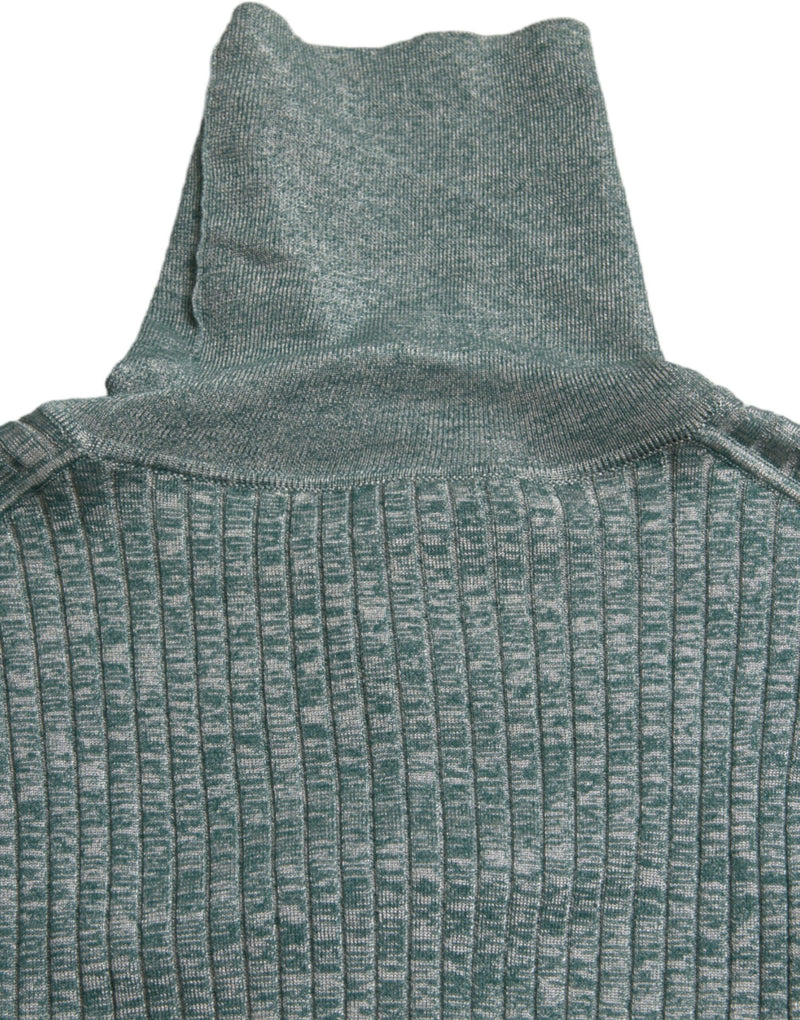 Eleganter grüner Rollkragenpullover -Pullover