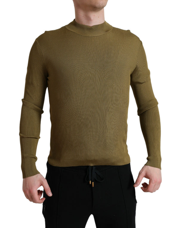 Army Green Viscose Crew Neckpullover