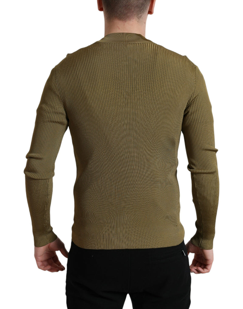 Army Green Viscose Crew Neckpullover