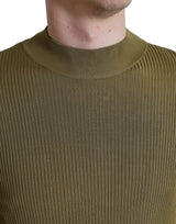 Army Green Viscose Crew Neckpullover