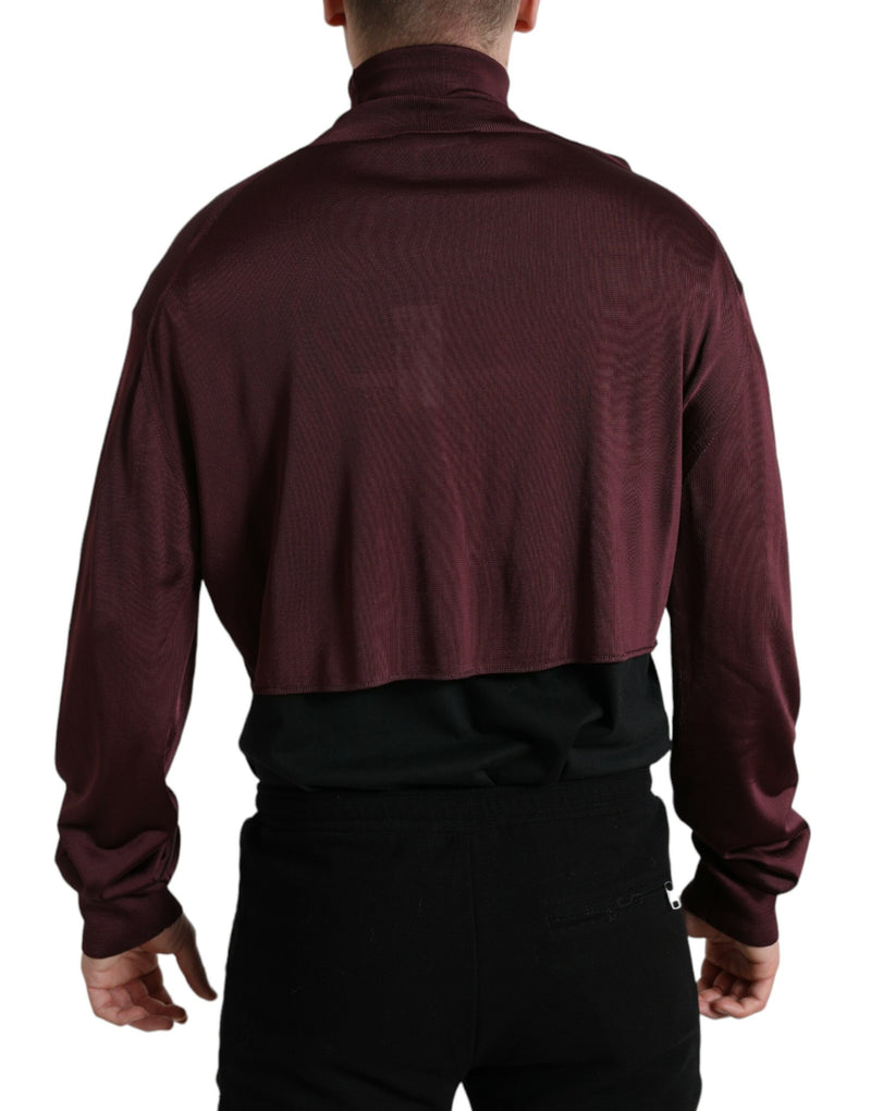 Kastanienbrauner Rollkragenpullover Viskose -Pullover