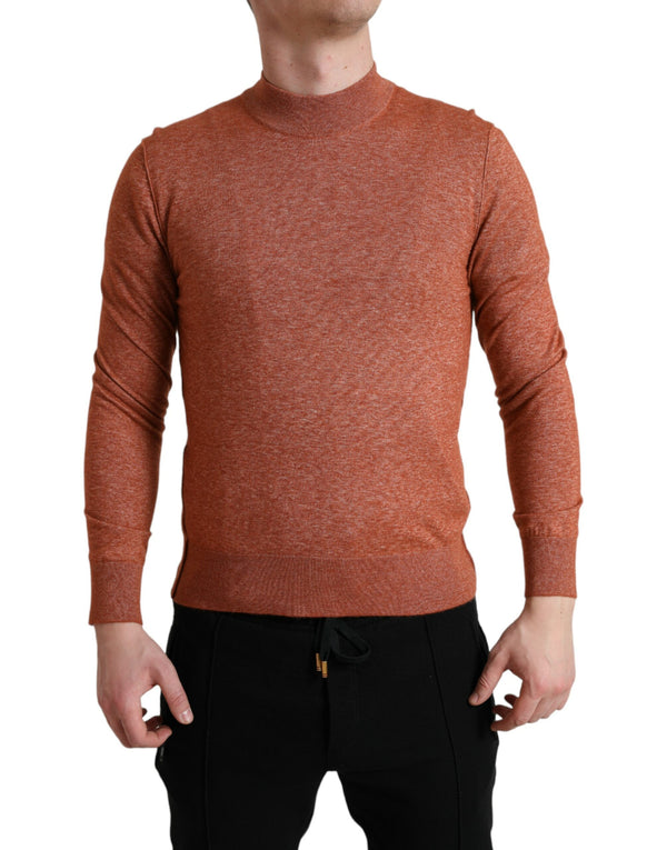 Seide-Cashmere Orange Crew Neck-Pullover