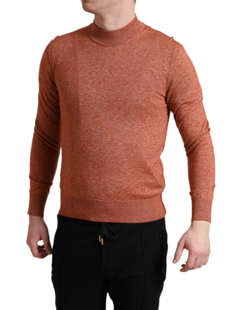 Seide-Cashmere Orange Crew Neck-Pullover