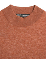 Silk-Cashmere Orange Crew Neck Pull