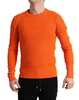 Schlanker Sonnenuntergang orange gestrickter Pullover Pullover