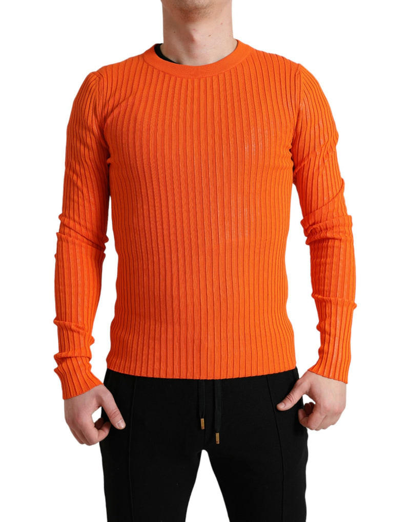 Schlanker Sonnenuntergang orange gestrickter Pullover Pullover