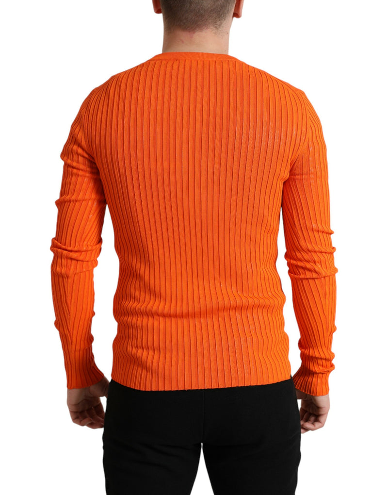 Sweater de jarra de punto de punto naranja elegante y puesta de sol