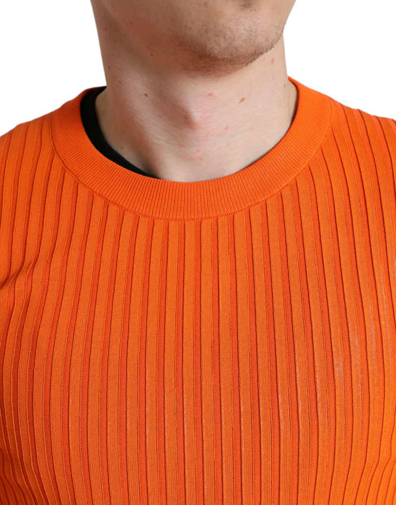 Schlanker Sonnenuntergang orange gestrickter Pullover Pullover