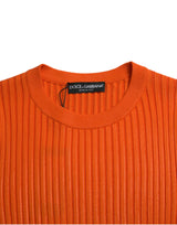 Schlanker Sonnenuntergang orange gestrickter Pullover Pullover