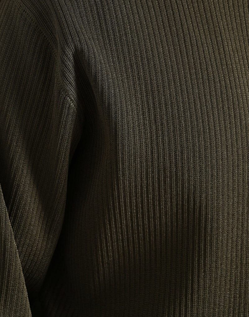 Elegante maglione da coltura verde dell'equipaggio