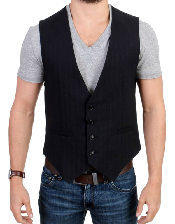 Elegante gilet casual a strisce - miscela di cotone