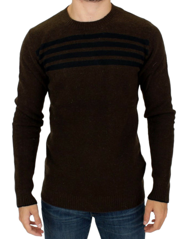 Eleganter Crewneck gestreifter Pullover Pullover