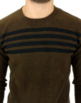 Eleganter Crewneck gestreifter Pullover Pullover