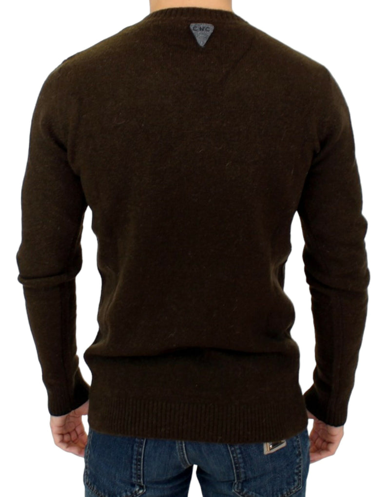 Eleganter Crewneck gestreifter Pullover Pullover