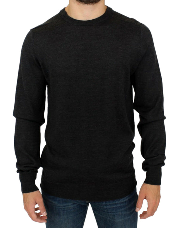 Eleganter grauer Crewneck -Pullover Pullover