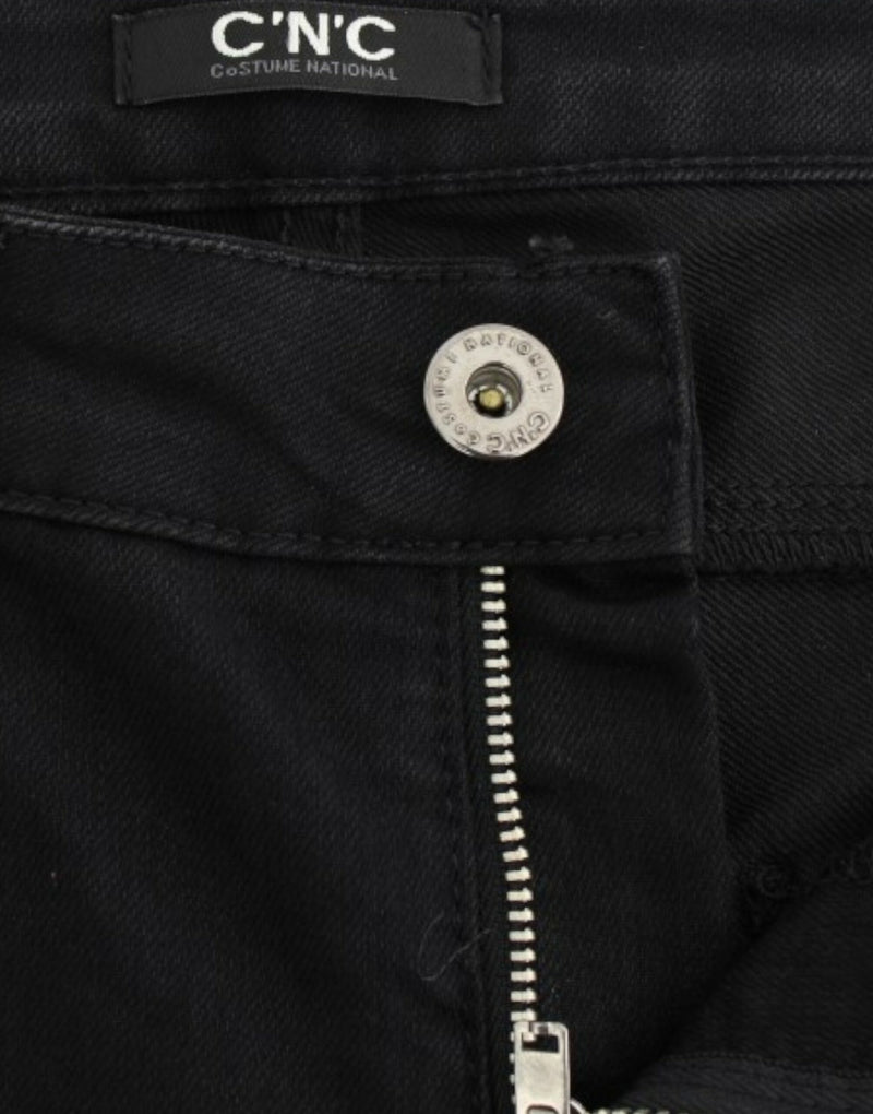 Eleganti jeans a gamba dritta nera