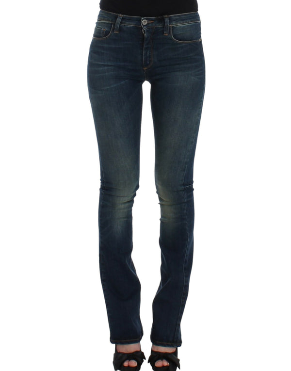 Chic Blue gerade Beindesigner Jeans