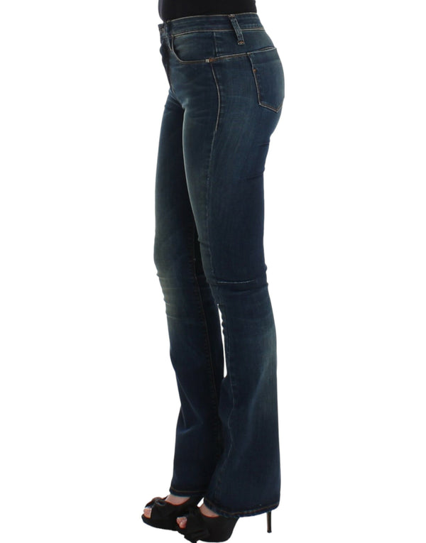 Chic Blue gerade Beindesigner Jeans