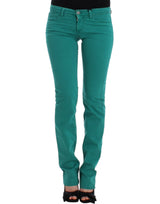 Jeans de pierna recta verde elegante para un estilo sofisticado