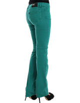 Jeans de pierna recta verde elegante para un estilo sofisticado