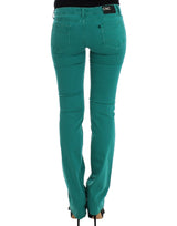 Jeans de pierna recta verde elegante para un estilo sofisticado