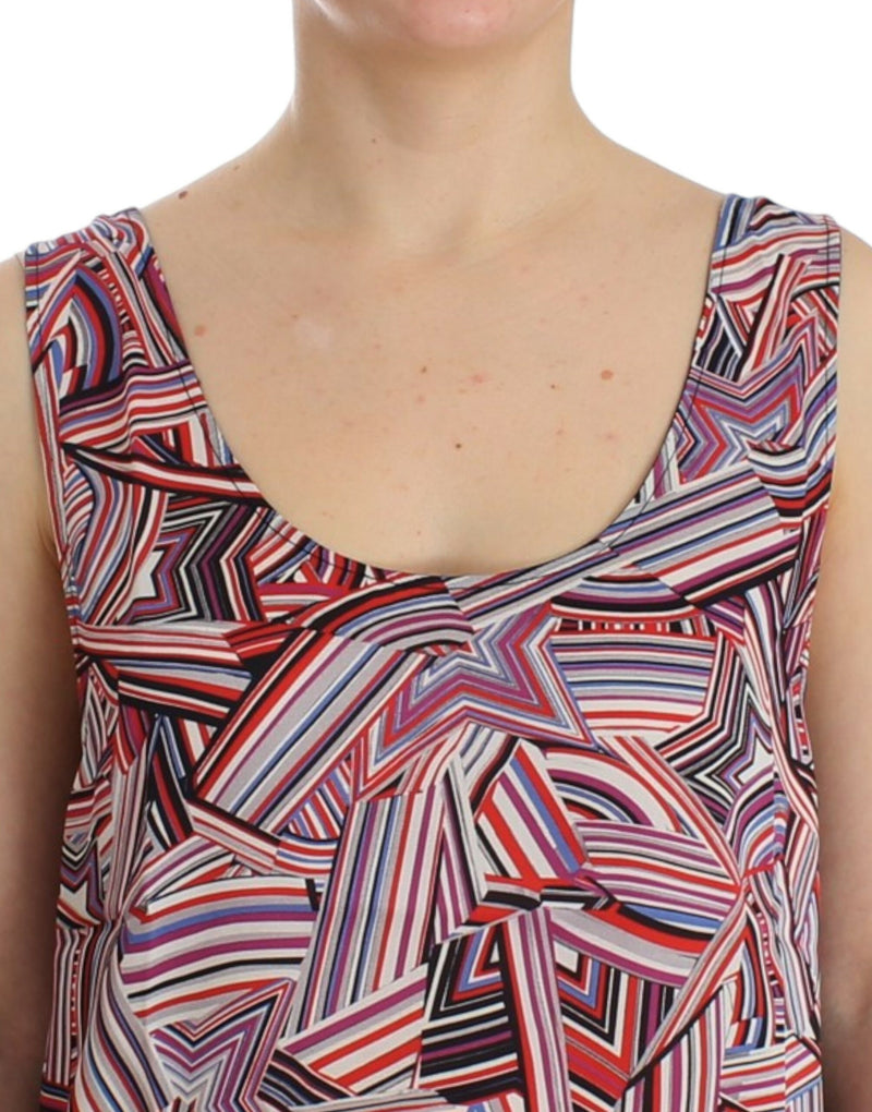 Top chic multicolore senza maniche