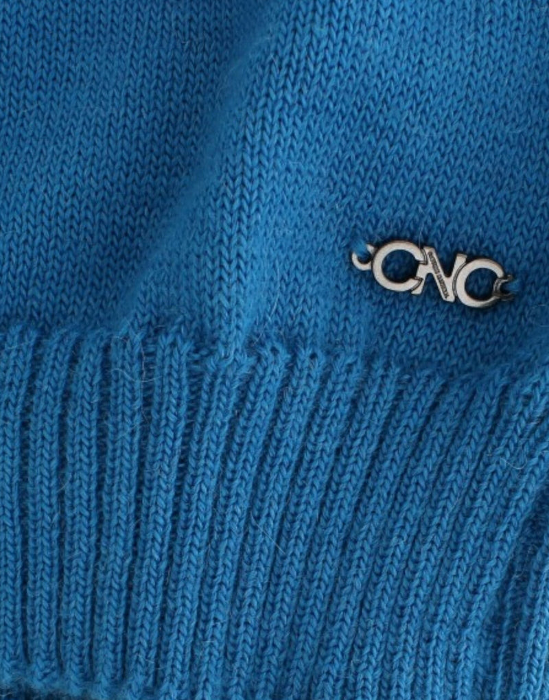 Pull en tricot à cou au cou bleu chic