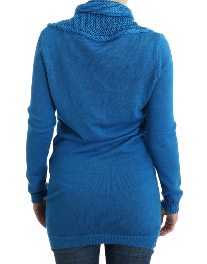 Chic Blue Scoop Neck Strickpullover