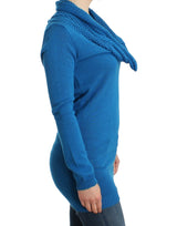 Chic Blue Scoop Neck Strickpullover