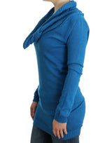 Chic Blue Scoop Neck Strickpullover