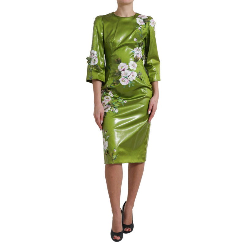 Blumeneleganz Midi Scheide Kleid