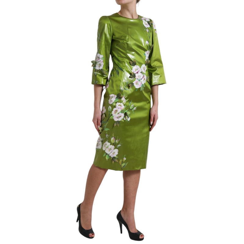 Blumeneleganz Midi Scheide Kleid