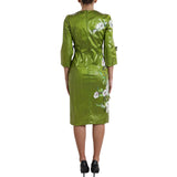 Blumeneleganz Midi Scheide Kleid