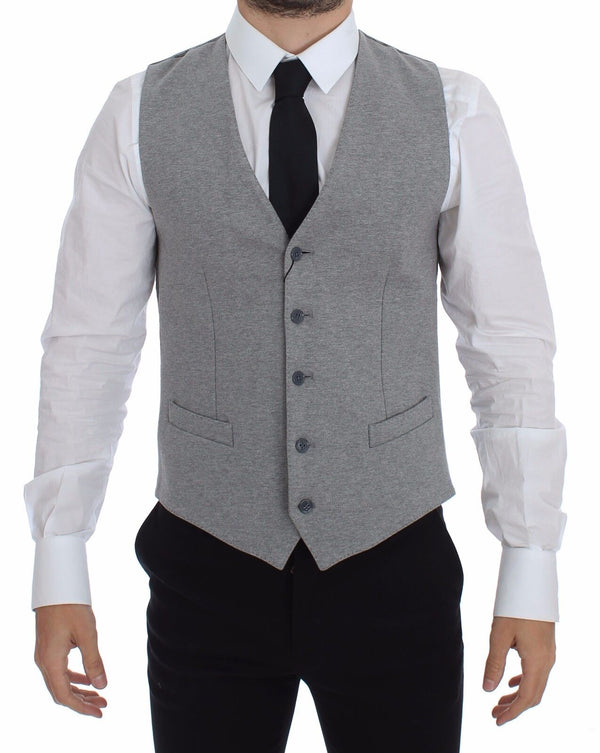 Elegante giubbotto di abbigliamento in cotone grigio