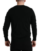 Eleganter Blumenrücks -Crew -Nackenpullover