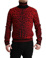 Eleganter Leoparden -Rollkragenpullover