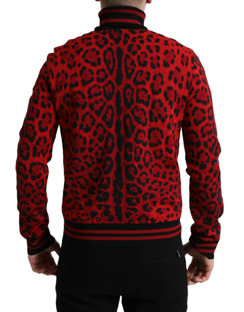 Eleganter Leoparden -Rollkragenpullover