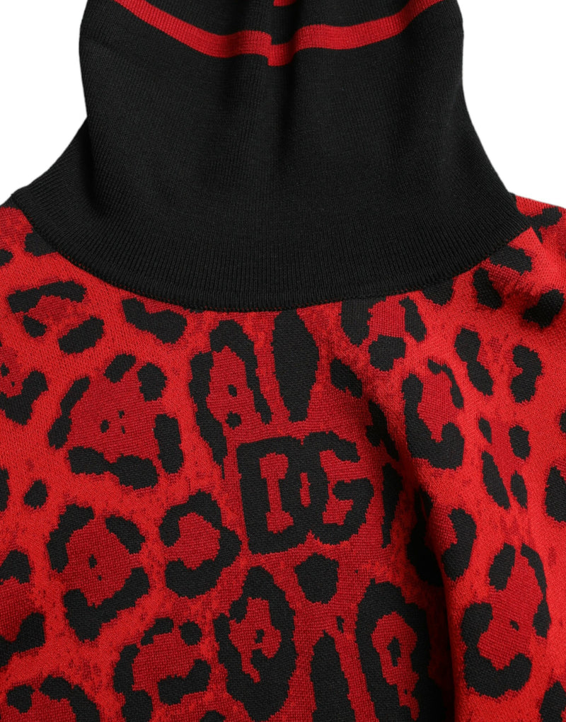 Eleganter Leoparden -Rollkragenpullover