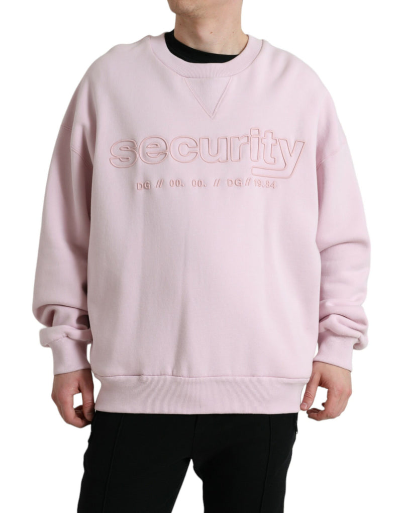 Eleganter rosa Crew Neck -Logo -Pullover