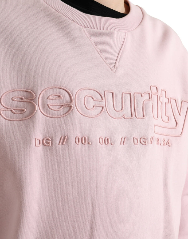 Eleganter rosa Crew Neck -Logo -Pullover