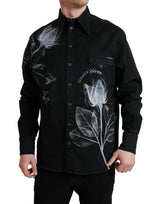 Elegante camisa de vestir con estampado floral